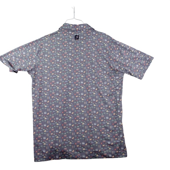 FootJoy FJ 123rd US Open LACC Golf Polo Shirt Mens XL All Over Print - Picture 4 of 8